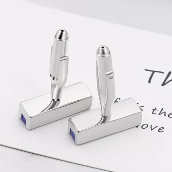 Timeless Bar Stainless Steel Cuff Links - Picture 2 of 5
